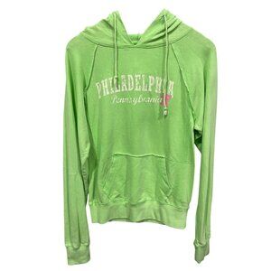 Rag Wear USA Philadelphia Pennsylvania Pullover Hoodie Women L Lime Green Active